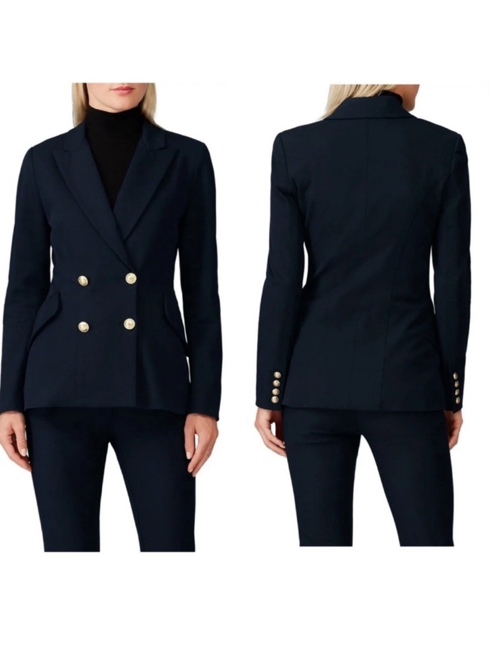New! Derek Lam 10 Crosby Rodeo Azure Blue Double Breasted Blazer Size 4 - Picture 2 of 8